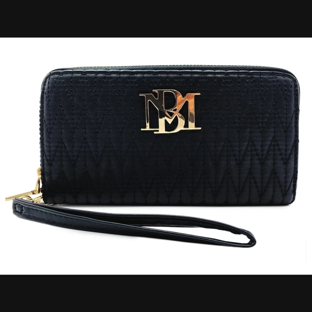 Badgley Mischka Black Quilted  Wallet/Phone Case